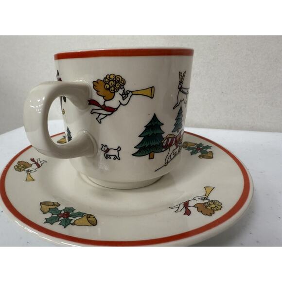 Jamestown China,‎ Joy Of Christmas Mug And Plate 1987 Set Of 2 - Picture 6 of 11